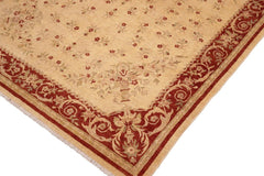 handmade Transitional Kafkaz Beige Rust Hand Knotted RECTANGLE 100% WOOL area rug 8 x 10