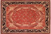 handmade Traditional Kafkaz Rust Black Hand Knotted RECTANGLE 100% WOOL area rug 8x10