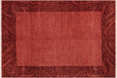 handmade Modern Kafkaz Red Burgundy Hand Knotted RECTANGLE 100% WOOL area rug 8' x 10'