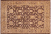 handmade Traditional Kafkaz Brown Tan Hand Knotted RECTANGLE 100% WOOL area rug 8x10