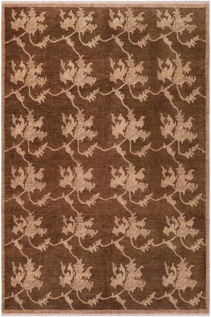 handmade Transitional Kafkaz Brown Beige Hand Knotted RECTANGLE 100% WOOL area rug 8 x 10