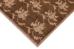 handmade Transitional Kafkaz Brown Beige Hand Knotted RECTANGLE 100% WOOL area rug 8 x 10