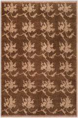 handmade Transitional Kafkaz Brown Beige Hand Knotted RECTANGLE 100% WOOL area rug 8 x 10