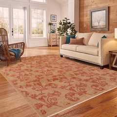 handmade Transitional Kafkaz Tan Rust Hand Knotted RECTANGLE 100% WOOL area rug 8 x 10