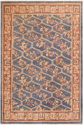 handmade Transitional Kafkaz Lt. Blue Tan Hand Knotted RECTANGLE 100% WOOL area rug 8 x 10