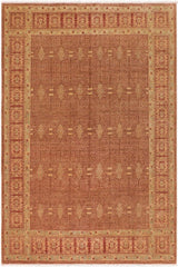 handmade Transitional Kafkaz Brown Copper Hand Knotted RECTANGLE 100% WOOL area rug 8 x 10