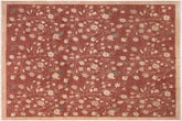 handmade Modern Kafkaz Rust Tan Hand Knotted RECTANGLE 100% WOOL area rug 8' x 10'