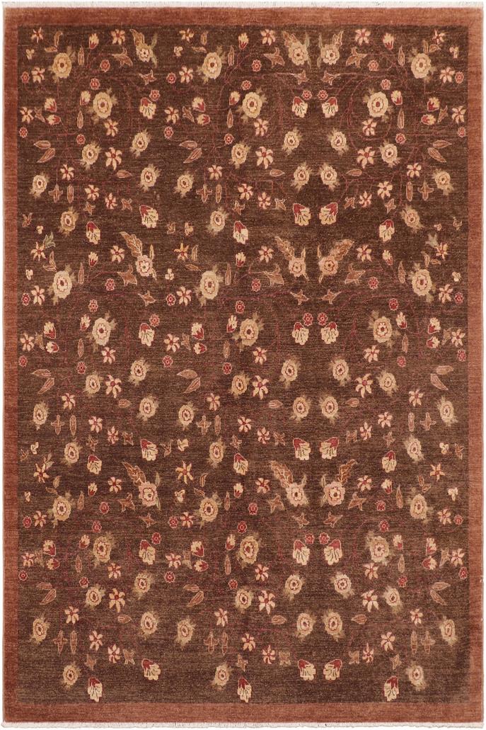 handmade Transitional Kafkaz Brown Tan Hand Knotted RECTANGLE 100% WOOL area rug 8 x 10