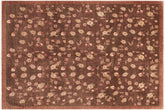 handmade Modern Kafkaz Brown Tan Hand Knotted RECTANGLE 100% WOOL area rug 8' x 10'