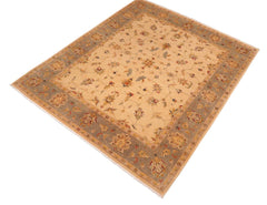 handmade Traditional Kafkaz Beige Gray Hand Knotted RECTANGLE 100% WOOL area rug 8 x 10