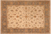 handmade Traditional Kafkaz Beige Gray Hand Knotted RECTANGLE 100% WOOL area rug 8x10