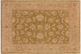 handmade Traditional Kafkaz Green Tan Hand Knotted RECTANGLE 100% WOOL area rug 8x10