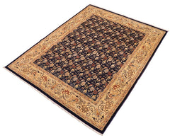 handmade Transitional Kafkaz Blue Beige Hand Knotted RECTANGLE 100% WOOL area rug 8 x 10