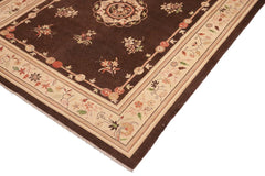 handmade Traditional Kafkaz Brown Beige Hand Knotted RECTANGLE 100% WOOL area rug 8 x 10