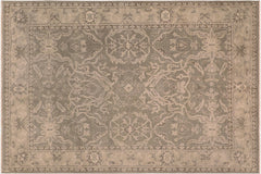 handmade Traditional Kafkaz Gray Tan Hand Knotted RECTANGLE 100% WOOL area rug 7' x 9'