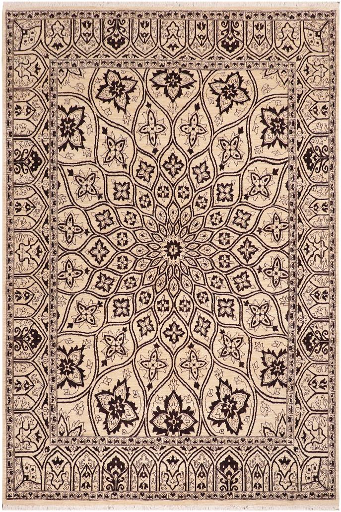 handmade Traditional Kafkaz Ivory Beige Hand Knotted RECTANGLE 100% WOOL area rug 8 x 10