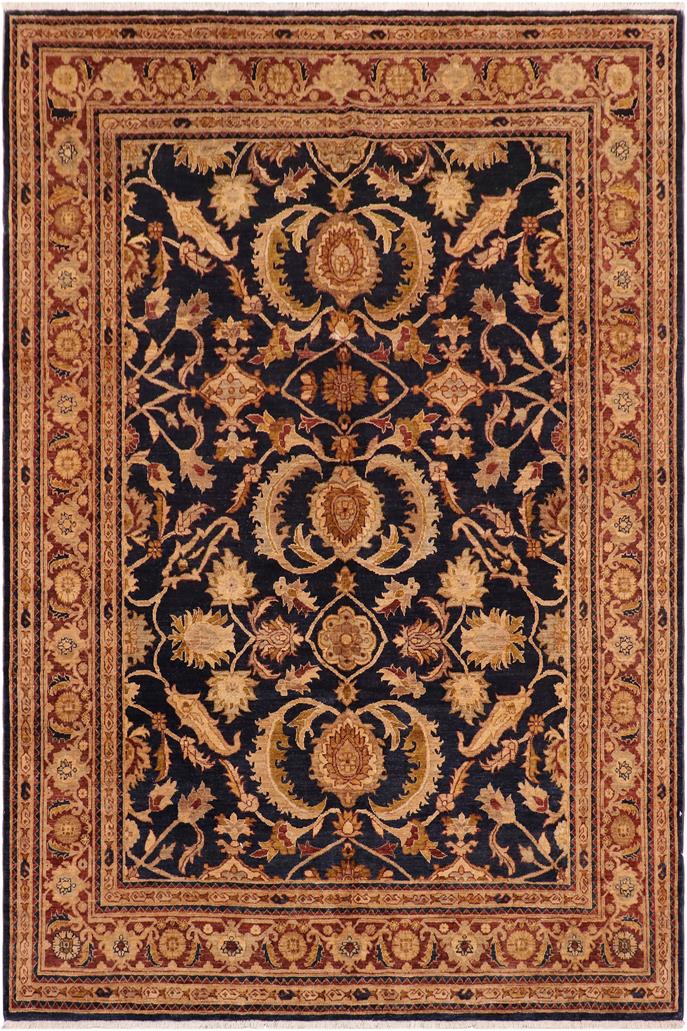 handmade Traditional Kafkaz Blue Brown Hand Knotted RECTANGLE 100% WOOL area rug 8 x 10