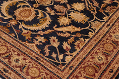 handmade Traditional Kafkaz Blue Brown Hand Knotted RECTANGLE 100% WOOL area rug 8 x 10