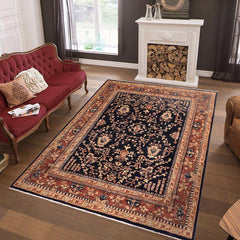 handmade Traditional Kafkaz Blue Brown Hand Knotted RECTANGLE 100% WOOL area rug 8 x 10