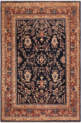 handmade Traditional Kafkaz Blue Brown Hand Knotted RECTANGLE 100% WOOL area rug 8 x 10