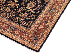 handmade Traditional Kafkaz Blue Brown Hand Knotted RECTANGLE 100% WOOL area rug 8 x 10