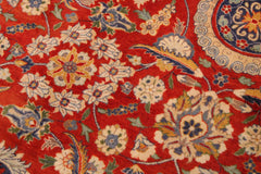 Antique Agra Tabriz Bettye Red/Blue Wool Rug - 9'2'' x 12'3''