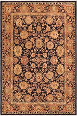 handmade Traditional Kafkaz Blue Rust Hand Knotted RECTANGLE 100% WOOL area rug 8 x 11