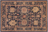 handmade Transitional Kafkaz Blue Tan Hand Knotted RECTANGLE 100% WOOL area rug 8' x 10'