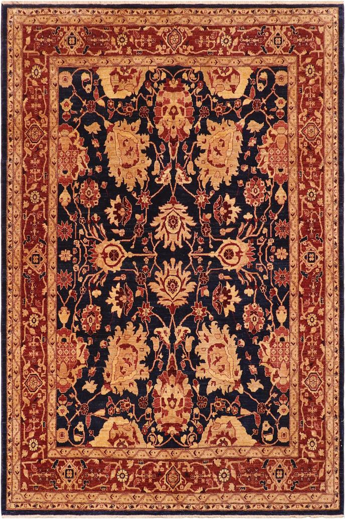 handmade Traditional Kafkaz Blue Red Hand Knotted RECTANGLE 100% WOOL area rug 8 x 10