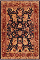 handmade Traditional Kafkaz Blue Red Hand Knotted RECTANGLE 100% WOOL area rug 8 x 10