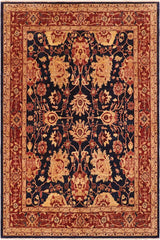 handmade Traditional Kafkaz Blue Red Hand Knotted RECTANGLE 100% WOOL area rug 8 x 10