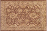 handmade Traditional Kafkaz Brown Tan Hand Knotted RECTANGLE 100% WOOL area rug 8x10