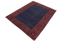 handmade Modern Kafkaz Blue Rust Hand Knotted RECTANGLE 100% WOOL area rug 8 x 10