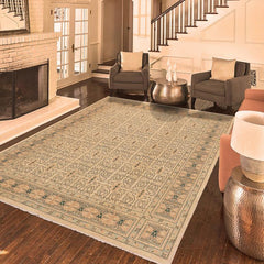 handmade Transitional Kafkaz Beige Lt. Brown Hand Knotted RECTANGLE 100% WOOL area rug 8 x 10