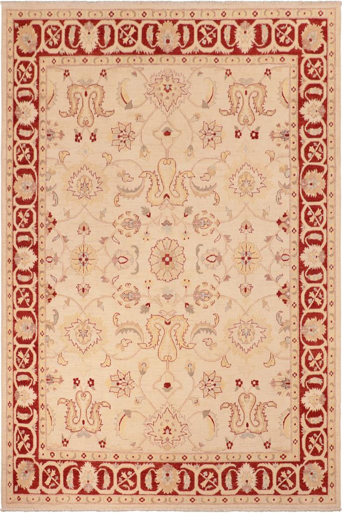 handmade Traditional Kafkaz Beige Red Hand Knotted RECTANGLE 100% WOOL area rug 8 x 10