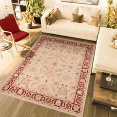 handmade Traditional Kafkaz Beige Red Hand Knotted RECTANGLE 100% WOOL area rug 8x10