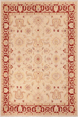 handmade Traditional Kafkaz Beige Red Hand Knotted RECTANGLE 100% WOOL area rug 8 x 10