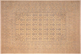 handmade Transitional Antique Beige Rose Hand Knotted RECTANGLE 100% WOOL area rug 8x10