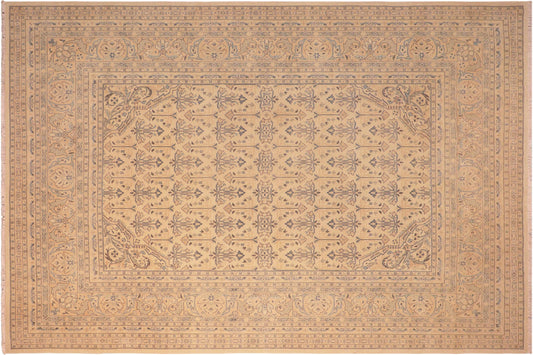 handmade Transitional Antique Beige Rose Hand Knotted RECTANGLE 100% WOOL area rug 8x10