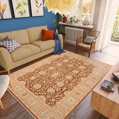 handmade Traditional Kafkaz Brown Beige Hand Knotted RECTANGLE 100% WOOL area rug 8 x 10