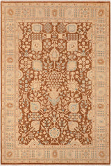 handmade Traditional Kafkaz Brown Beige Hand Knotted RECTANGLE 100% WOOL area rug 8 x 10