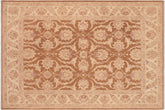 handmade Transitional Kafkaz Brown Beige Hand Knotted RECTANGLE 100% WOOL area rug 8' x 10'