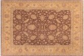 handmade Traditional Kafkaz Brown Gold Hand Knotted RECTANGLE 100% WOOL area rug 8x10