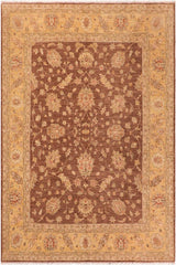 handmade Traditional Kafkaz Brown Gold Hand Knotted RECTANGLE 100% WOOL area rug 8 x 10