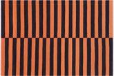 handmade Modern Kilim Rust Black Hand-Woven RECTANGLE 100% WOOL area rug 3x5