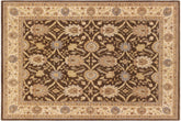handmade Transitional Kafkaz Brown Beige Hand Knotted RECTANGLE 100% WOOL area rug 8' x 10'