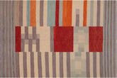 handmade Modern Kilim Blue Gray Hand-Woven RECTANGLE 100% WOOL area rug 8 x 11