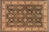 handmade Transitional Kafkaz Charcoal Beige Hand Knotted RECTANGLE 100% WOOL area rug 8' x 10'