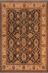handmade Transitional Kafkaz Charcoal Beige Hand Knotted RECTANGLE 100% WOOL area rug 8 x 10