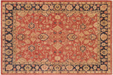 handmade Traditional Kafkaz Rust Blue Hand Knotted RECTANGLE 100% WOOL area rug 8x10
